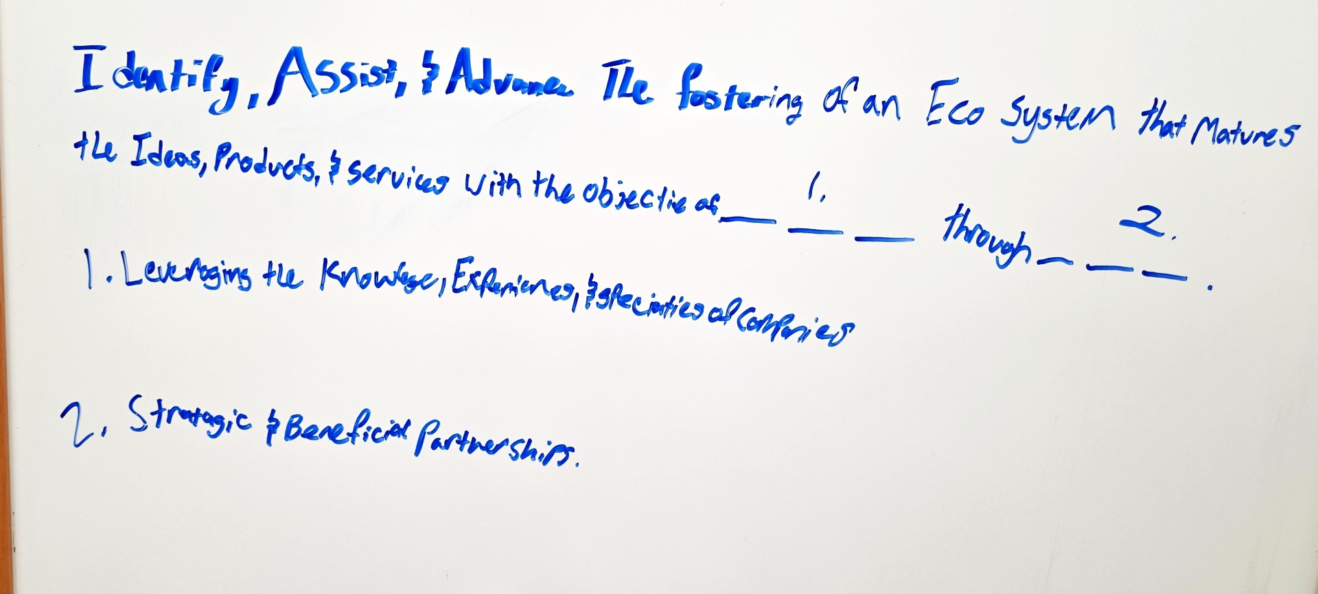 Purpose, vision, and mission whiteboard 4