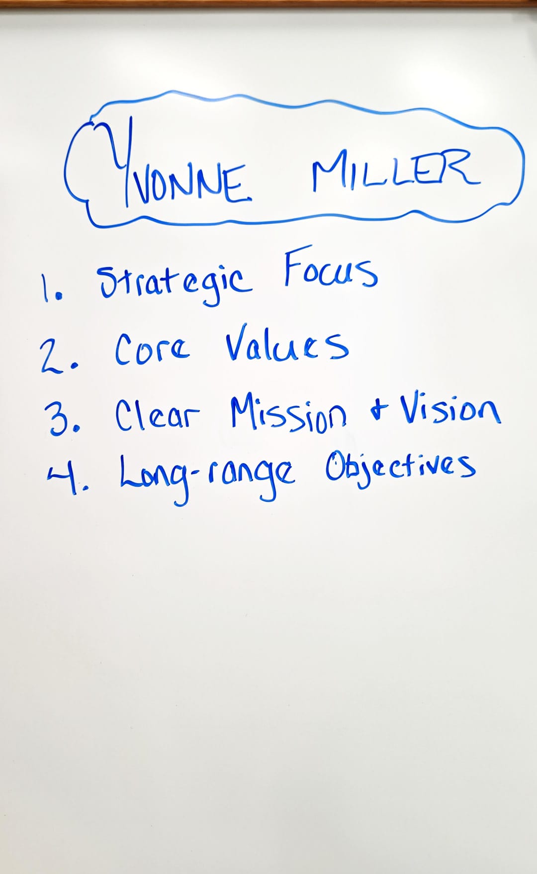 Yvonne's whiteboard from the agenda validation exercise